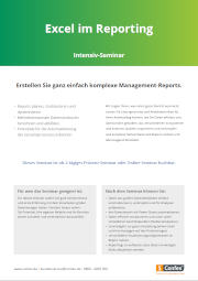 Deckblatt der Infobroschüre: Excel im Reporting