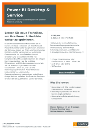 Deckblatt der Infobroschüre: Power BI Desktop & Service für Fortgeschrittene