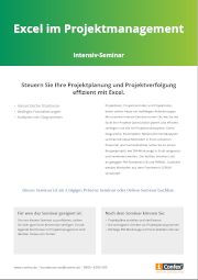 Deckblatt der Infobroschüre: Excel im Projektmanagement