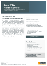 Excel VBA Makro-Schule I Seminarbroschüre als PDF